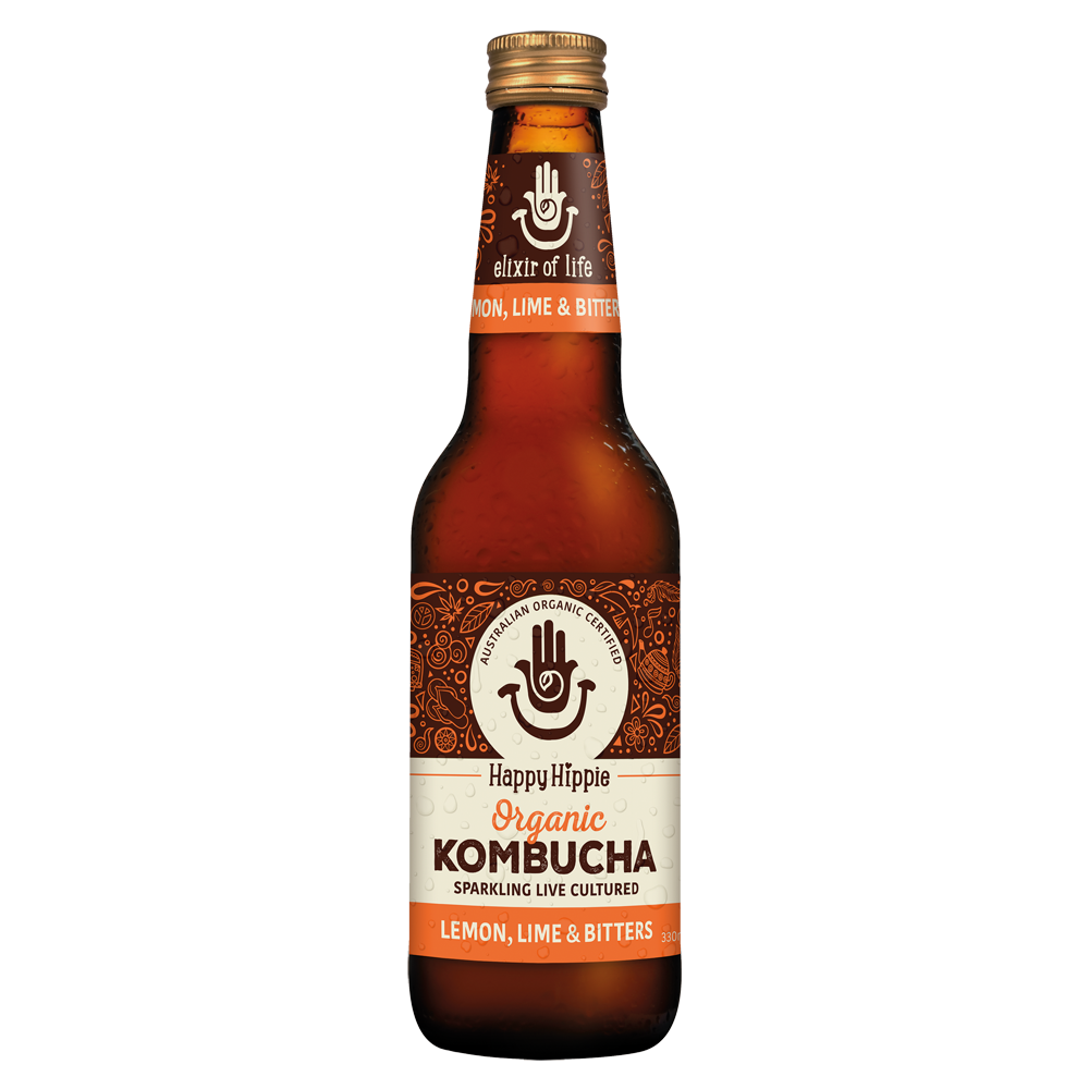 Happy Hippie Lemon Lime Bitters Kombucha