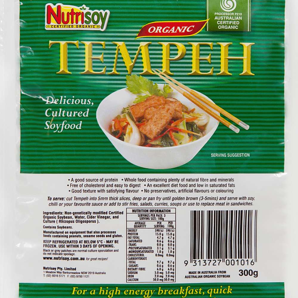 Nutrisoy Organic Plain Tempeh 300g