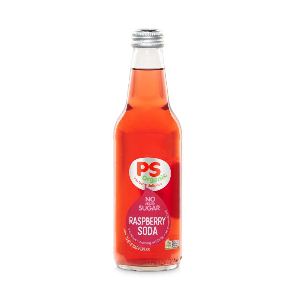 PS Organics No Sugar  Raspberry Soda