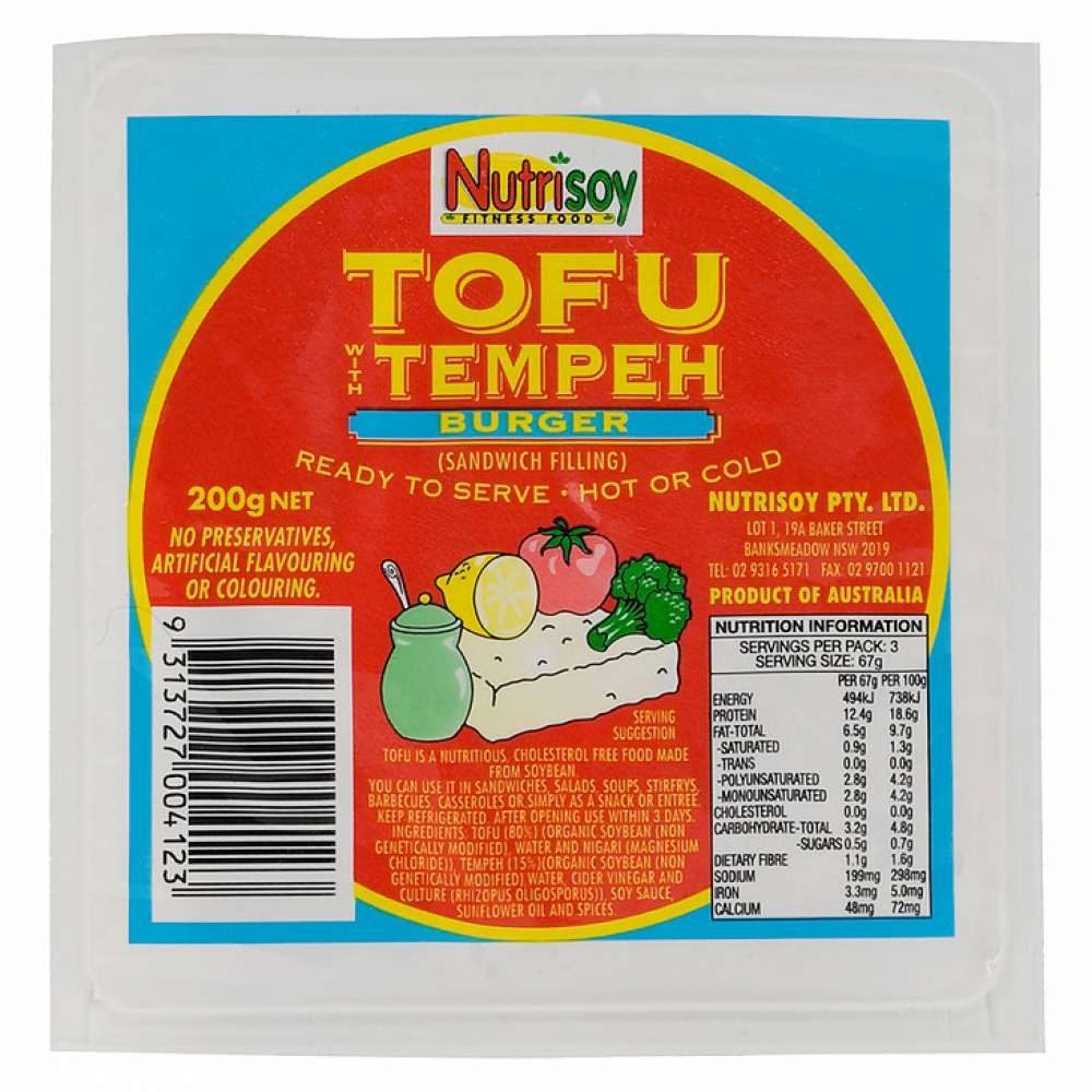 Nutrisoy Tofu Tempeh Burger 200g