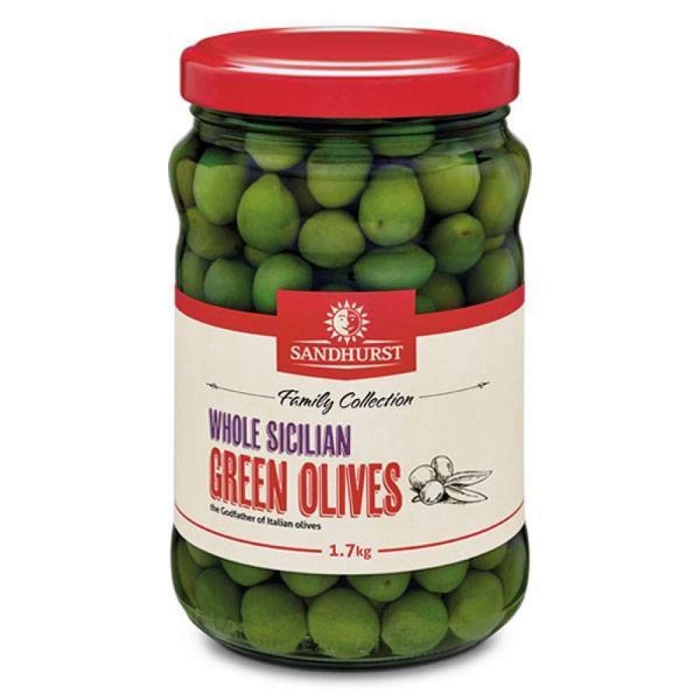 Sandhurst Whole Sicilian Green Olives 1700g