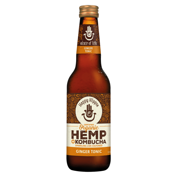 Happy Hippie Ginger Tonic Kombucha with Hemp