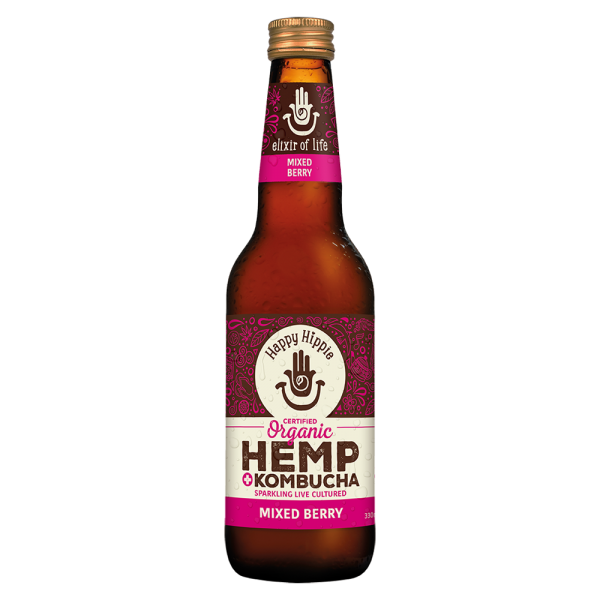 Happy Hippie Mixed Berry Kombucha with Hemp