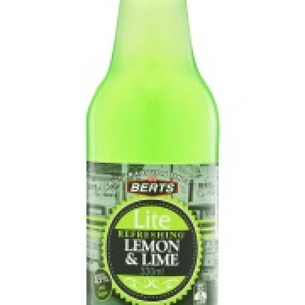 Berts Lemon Lime Soft Drink Glass Bottle