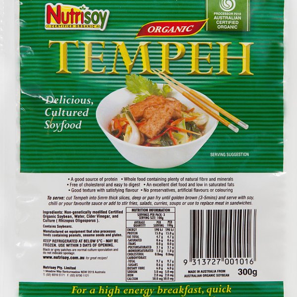Nutrisoy Organic Plain Tempeh 300g