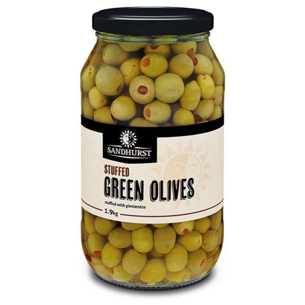 Sandhurst Stuffed Green Olives 1900g