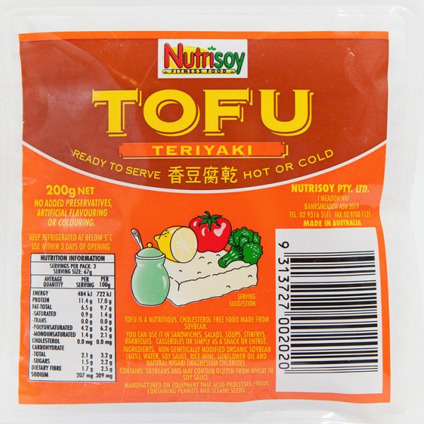 Nutrisoy Teriyaki Tofu 200g